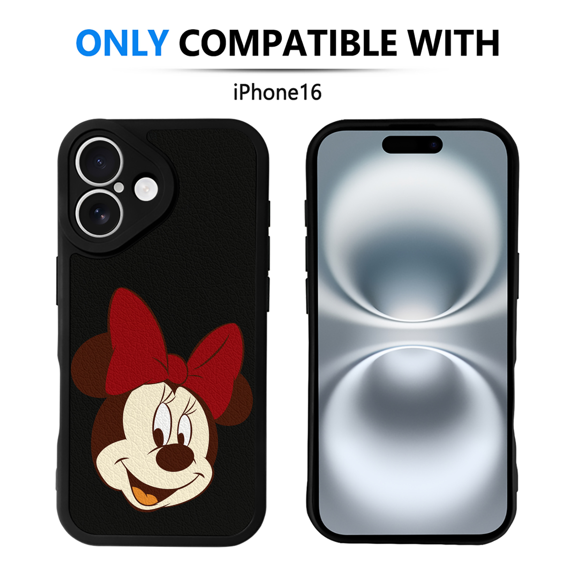 （画像用） ミッキーマウス Mickey Mouse 【iPhone 16シリーズ対応】シリコンスマホケース（レザー調） 材質：シリコン